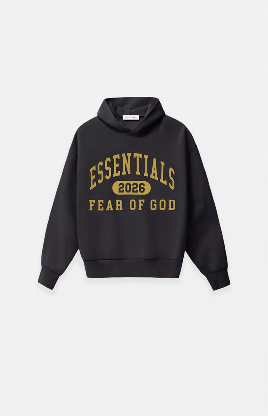 FEAR OF GOD Essentials Kids Size 10 Black 2026 Graphic Pullover Hoodie